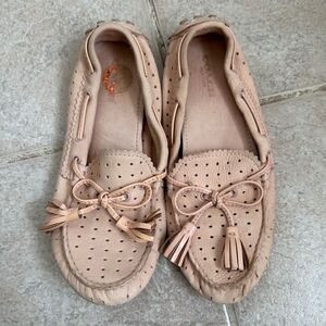 COACH Nadia Beige‎ Leather Driving Moccasin Slip-On Loafers Shoes size 5.5